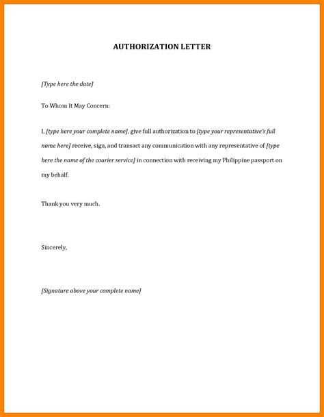 Sample Authorization Letter for Claiming Birth Certificate.
